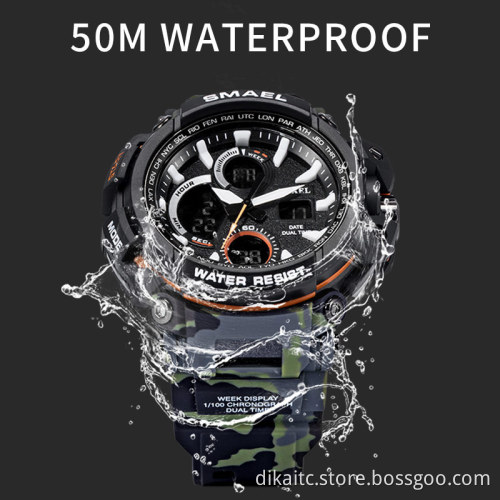 SMAEL Men Watch Bracelet Set Dual Time